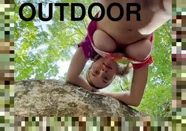 Gabbie Carter Outdoor POV Sex with naturally busty young PAWG babe - doggy with cumshot