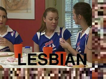 Softball cuties celebrate a victory with passionate lesbian sex