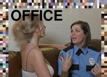 Sexy female police officer seduced by a lesbian housewife