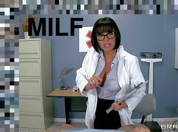 Milf doctor with stunning big tits pleases you in POV