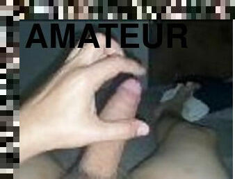 Uncut Latino Cums Alone before bed