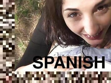 spanish slut Jimena Lago outdoor POV sex