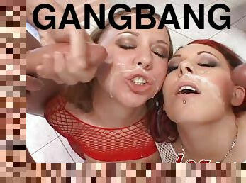 Scrumptious Ladies Get A Facial Cumshot After Getting Gangbanged