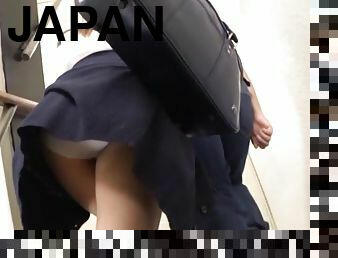 Sazanami Aya is a babe in a short skirt attacked by a fellow