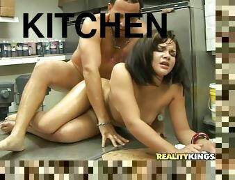 Steamy Fransheliz Vasquez Gets Fucked Hard In A Restaurant's Kitchen