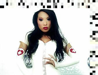 A steaming hot Asian sex doll Asa Akira is a naughty nurse