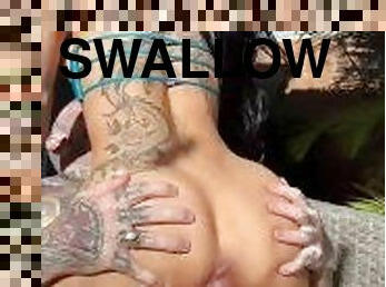 Australian Tattooed Girl Fucked Hard And Swallows Cum