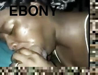 Ebony wife sloppy bj