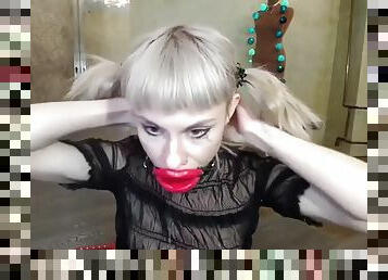 Dildo deepthroat mouthgagged russian blonde