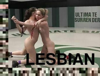 Amazing catfight and lesbian sex in one scene