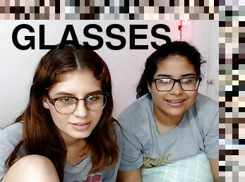 okulary, nastolatki, egzotyczne, mokre, frajerzy
