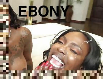 Ms London ebony MILFs hard 3some sex