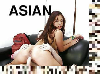 Gorgeous Asian with Round Ass Janelle James Gets Her Pussy Drilled