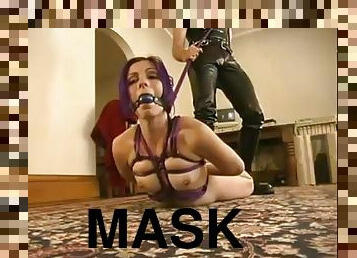 Kinky chick gets captured and humiliated by a man in mask