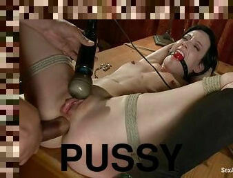 Rain DeGrey gets her pussy toyed, fingered and fucked in BDSM video