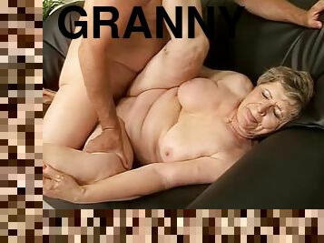 Big-assed granny Elizabet gets her pussy toyed and pounded