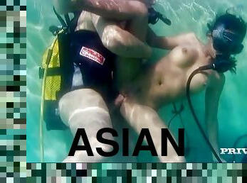 Priva enjoys ardent banging with a scuba diver in a pool