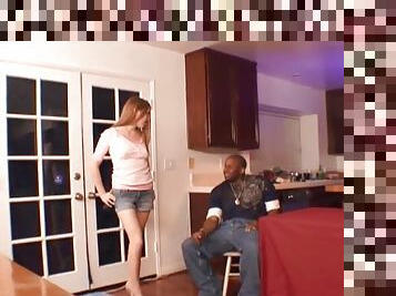 Interracial Banging in the Kitchen for Horny Babe Allison Lane