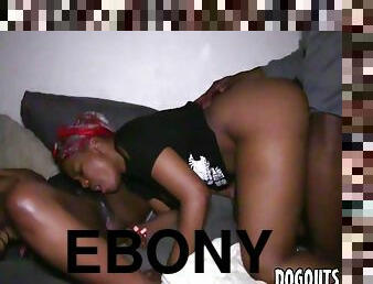 Ebony sluts amazing threesome sex