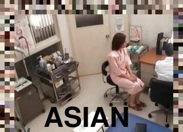 Shy asian redhead gets boobs checked at the doctor