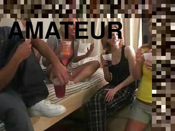 ivre, fête, amateur, ados, sexe-de-groupe, collège, chambre-a-coucher