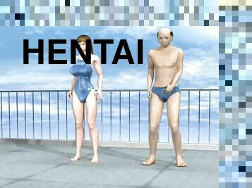 3D hentai whore take dick at poolside