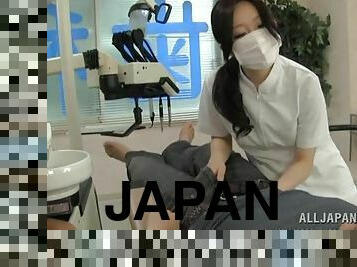 Sexy Japanese dentist has an amazing sex with a client