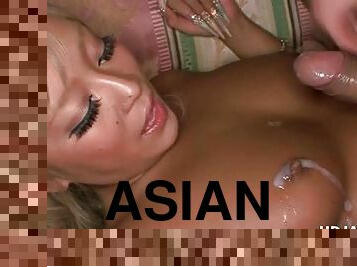 asiatique, gros-nichons, amateur, ejaculation-sur-le-corps, hardcore, japonais, couple, salope, ejaculation, blonde