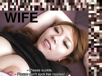 Hot wife eri aihara squirts in cuckold's face while fucking other man