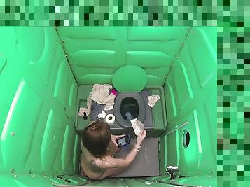 Porta Gloryhole Mall Rat parking lot Blowjob in public porta potty gloryhole