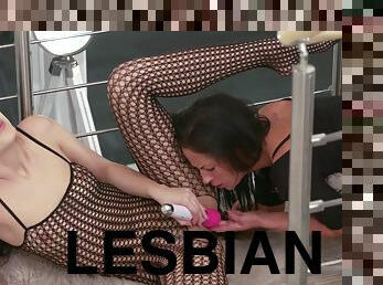 піхва-pussy, лесбіянка-lesbian, панчохи, злягання, шкарпетки-в-сіточку