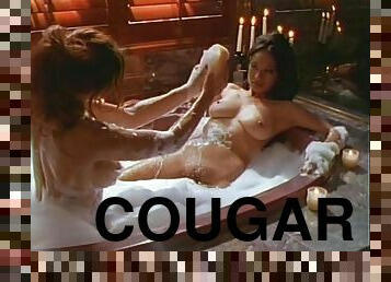 Soapy cougar lesbian enjoying her pussy getting licked