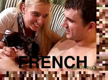 Cute french teen picked up for her first extreme deepthroat and deep anal porn lesson