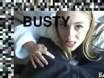 Angel Youngs - Busty Blonde Blows Dick Before Fucking