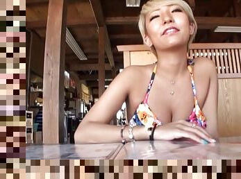 Eatable Asian dame in bikini refined with massage then banged hardcore