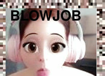 Lovely Cartoon Eyes Give Sensual Blowjob