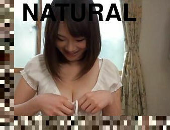 Big natural Japanese breasts are beautiful in a POV blowjob video