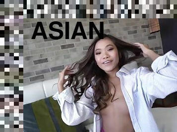 Vina Sky Tiny Asian Eighteen Years Old Takes It All
