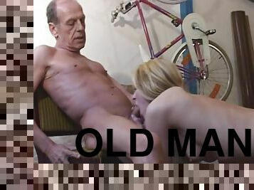 Horny Teen Rides An Old Man's Big Hard Cock