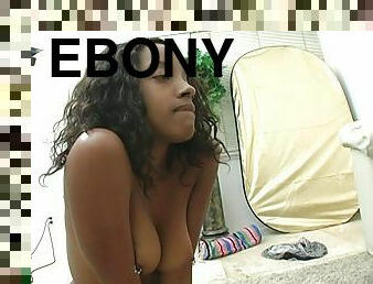 Beautiful Ebony With Amazing Ass And Tits Swallowing The Sprem