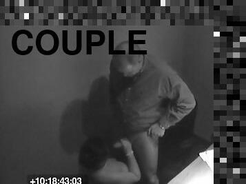 Naughty and horny couple fuck hardcore caught in security camera