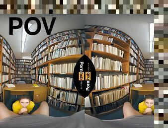 VR shh we're in the library - Babe