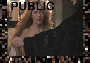 Blonde Laure Marsac Topless In Public and Surrounded By Vampires