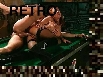 Divine-looking retro beauties want to get nailed on the pool table