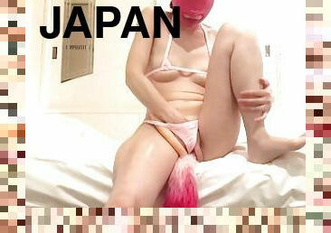 asiático, masturbação, cona-pussy, amador, anal, caseiro, japonesa, dildo, desagradável, latex