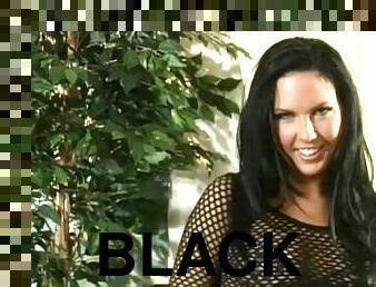 Brunette Babe Destiny St Claire In Black Fishnets Sucks Hard Cock