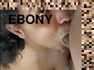 Throated Ebony slut throatpie gagging on my Dick