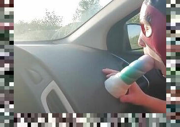 A Mystic and Lush Filled Car Ride - Sexy girl masturbates while driving around in public with toys