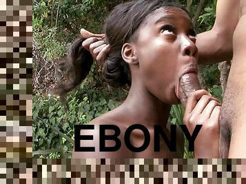 Sweet ebony girl Bonnie Amor  spreads her legs for a penis