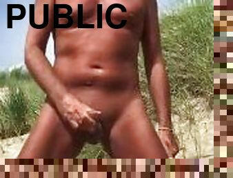 Extreme Public Nude Masturbation on the Beach